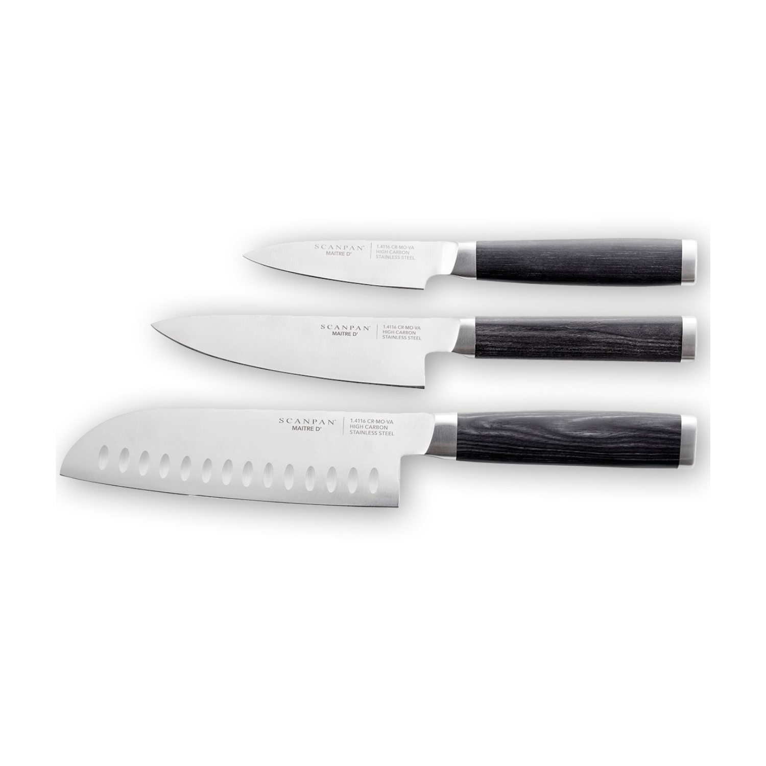 SCANPAN Maitre D' 3pc Asian Knife Set