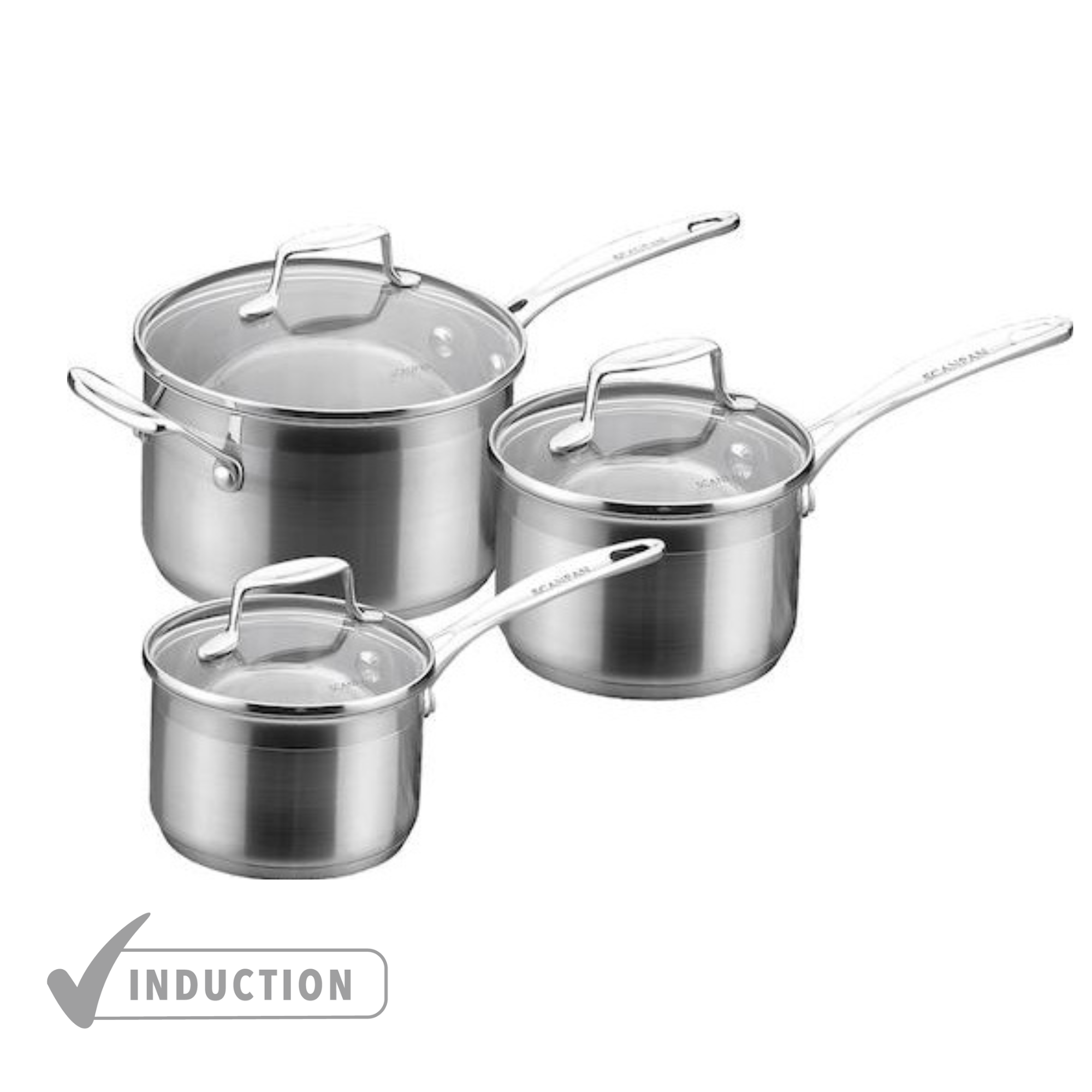 SCANPAN Impact Saucepan Set 3pc - 16cm 18cm 20cm