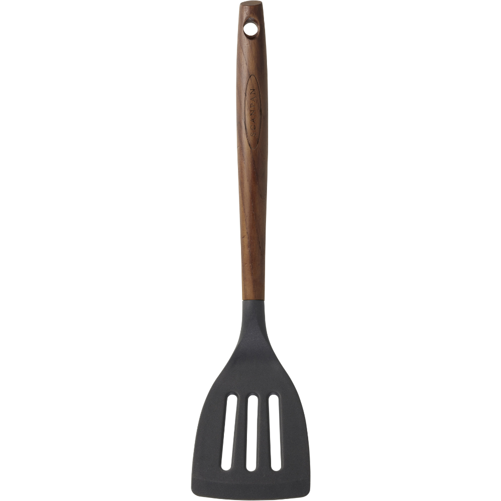 NEW SCANPAN Carbonised Ash 31cm Slotted Turner