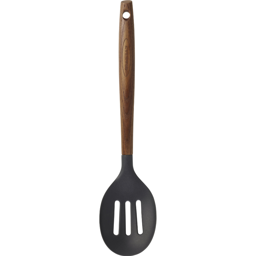 NEW SCANPAN Carbonised Ash 31cm Slotted Spoon